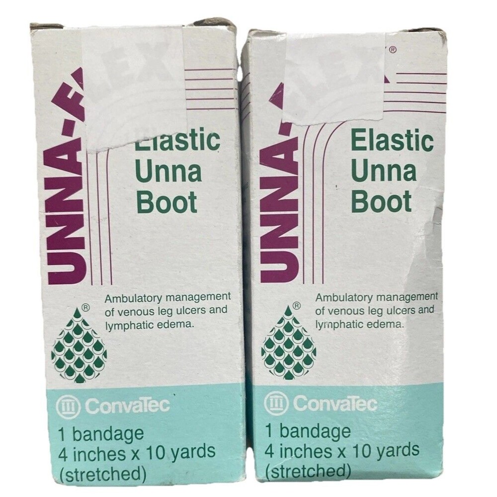 Convatec Elastic Unna Boot Unna-Flex Bandage 4 Inches x 10 Yards Lot Of 2